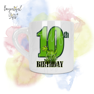 Personalised Dinosaur 10th Birthday Number Smug Mug® (6oz)