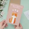 Cute Valentine's Day Card We're Purr-Fect Together Cute Cat Valentine's Day Card For Him or Her - Portrait (5x7) / Blank Inside