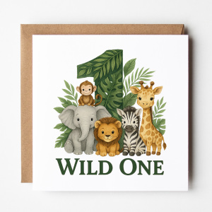 1st Birthday Card - Wild One