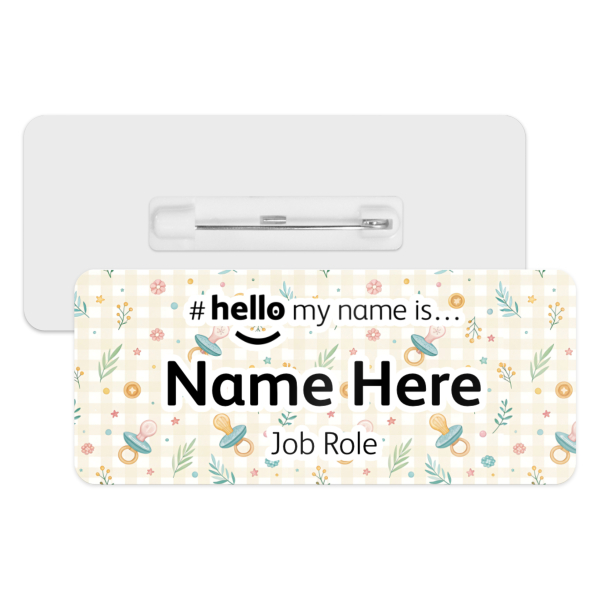 #hello my name is... Name Badge - Pastel Gingham Dummies