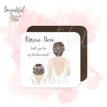 Personalised Bridesmaid Proposal Coaster - Watercolour Will You Be My Bridesmaid?