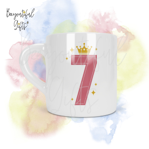 Personalised Crown 7th Birthday Number Smug Mug® (6oz)