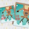 Oh deer! Funny reindeer Christmas, Holidays, Xmas, festive card for children, kids, child, grandchildren (Size A6/A5/A4/Square 6x6") - A6: Single card