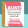 Aunt birthday card from niece - funny card - Personalised - for her - For auntie - Custom birthday card gift ideas - Blank inside - Regular - Matte