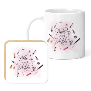 Mug & Coaster Set - Wake Up and Make Up
