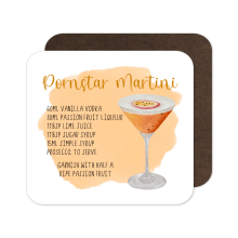 Cocktail Recipe Coaster - Pornstar Martini