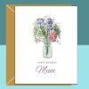 Mum birthday card, personalised inside, Floral Design, Custom Message Inside, Glossy or Matte Finish, 3 sizes, for Mom on her birthday. - Blank inside - Regular - Matte