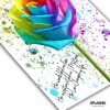 RAINBOW ROSE Art Print, Self Love Art, Rainbow Art Work High Gloss Print, Splash Art, Home Decor, Romantic Art Floral Prints Custom Art Work - A6 - Print Only