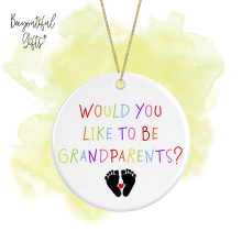 Pregnancy Announcement Ceramic Hanging Decoration - Would You Like To Be Grandparents?