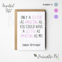 Personalised Birthday Card - As Amazing As You - Blue - Small (Approx. A6)