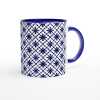 Geometric Blue Patterned Ceramic Blue Mug