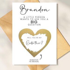 Personalised Godfather Proposal Scratch Card - A Little Person Wants To Ask A Big Question