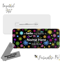 Name Badge - Neon Pattern Hello My Name is... - Design 1