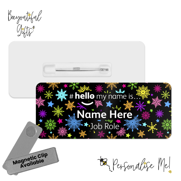 Name Badge - Neon Pattern Hello My Name is... - Design 1