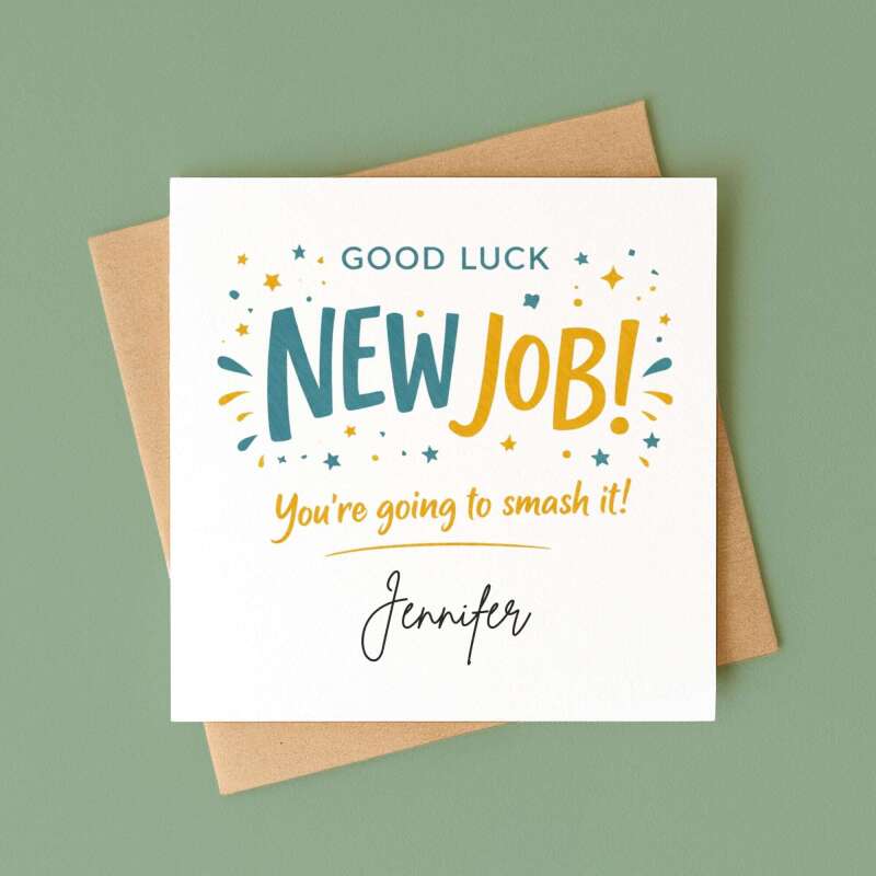 New Job Card for Her &ndash; Personalised Congratulations Card for a New Role - Smooth No Message - Kraft Brown