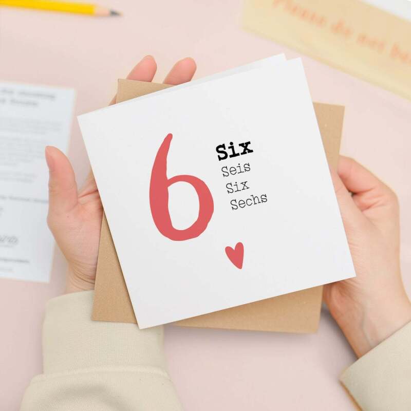 6 Year Anniversary Card 6 Year Card For Husband 6th Anniversary Card For Wife Anniversary Card For Boyfriend or Girlfriend 6 Year Card - Square (5.5x5.5) / Blank Inside