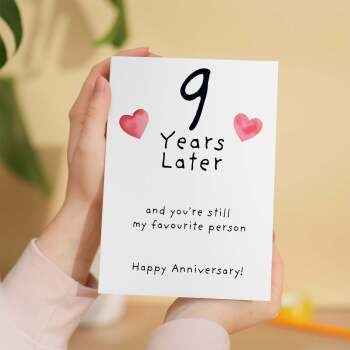 9th Wedding Anniversary Card For Wife Anniversary Card for Husband 9 Year Anniversary Card For Boyfriend or Girlfriend Ninth Anniversary