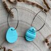 Handmade Pastel Easter Egg Earrings: Polymer Clay, Surgical Steel Hoops - ball studs