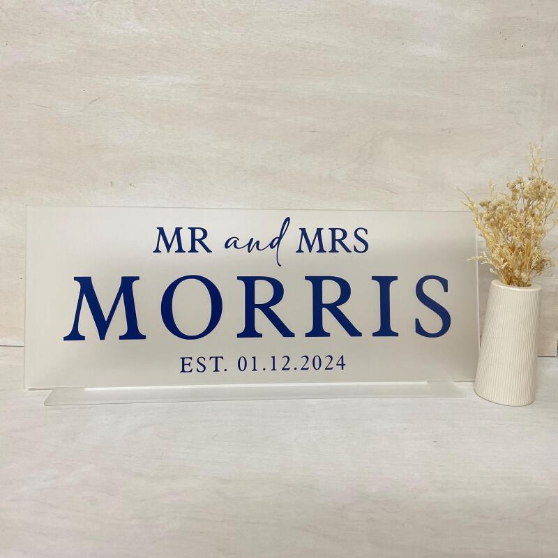 Top Table Wedding Sign / Custom Sign for Wedding Top Table / Wedding Decor / Mr & Mrs Sign - White - Frosted