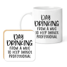 Mug & Coaster Set - Day Drinking from a Mug