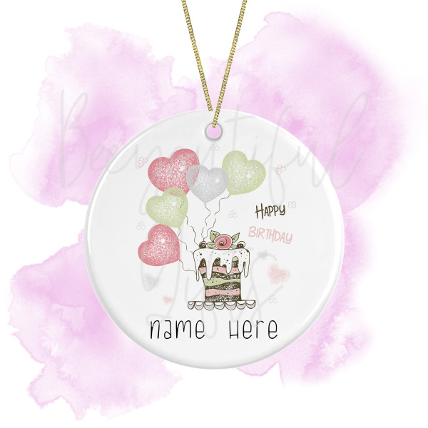 Personalised Sweet Girl Round Ceramic Decoration