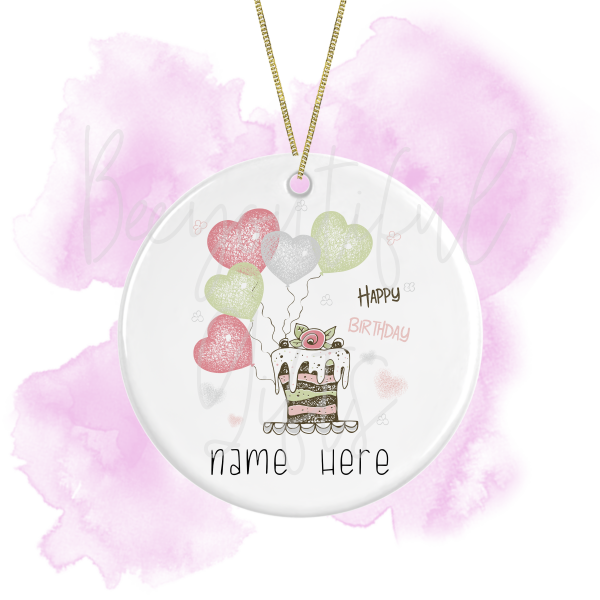 Personalised Sweet Girl Round Ceramic Decoration