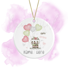 Personalised Sweet Girl Round Ceramic Decoration