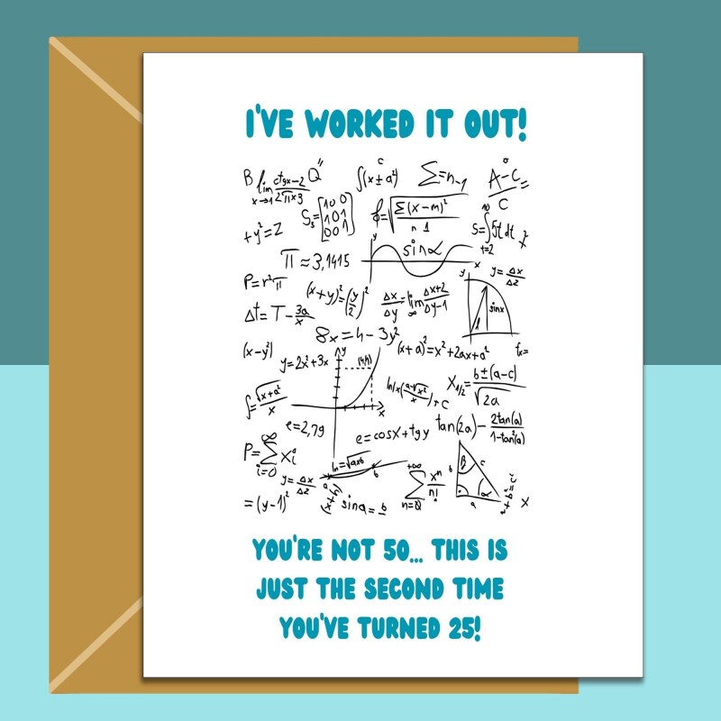 Funny 50th Birthday Card - Personalised inside if required - For Him or For Her - Perfect greetings card for someone turning 50 years old - Blank inside - Regular - Matte