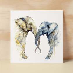 Anniversary or Valentine's Day Card For Wife Anniversary Card For Husband Boyfriend or Girlfriend Valentines Card For Him or Her Elephants
