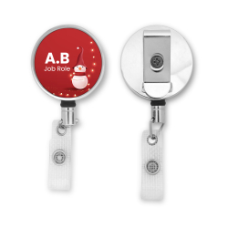 ID badge reel Personalised Metal ID Reel - Snowman in Lights