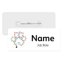 Personalised Vet Name Badge - Christmas Lights Paw Print