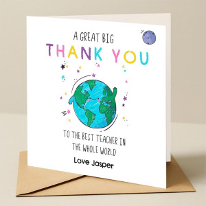 Personalised Thank You Teacher Card - To The Best Teacher In The Whole World