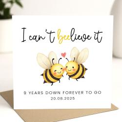 9 Year Anniversary Card For Husband, Wife 9th Anniversary Card, Happy 9th anniversary 9 year Card Funny Greeting Card wife husband