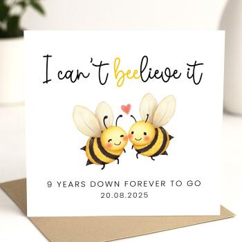 9 Year Anniversary Card For Husband, Wife 9th Anniversary Card, Happy 9th anniversary 9 year Card Funny Greeting Card wife husband