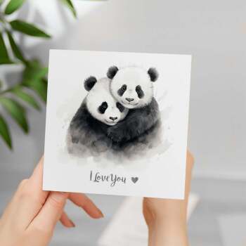 Valentine's Day Card For Wife Valentine's Day Card For Husband Boyfriend or Girlfriend Valentine's Day Card For Him or Her Panda Love