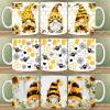 Adorable Gnome Mugs with Sunflower and Bee Design - Honeycomb