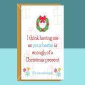 Funny friend Christmas Card - Bestie - Personalised - Customised - Best Mate - For Him or For Her - Xmas card
