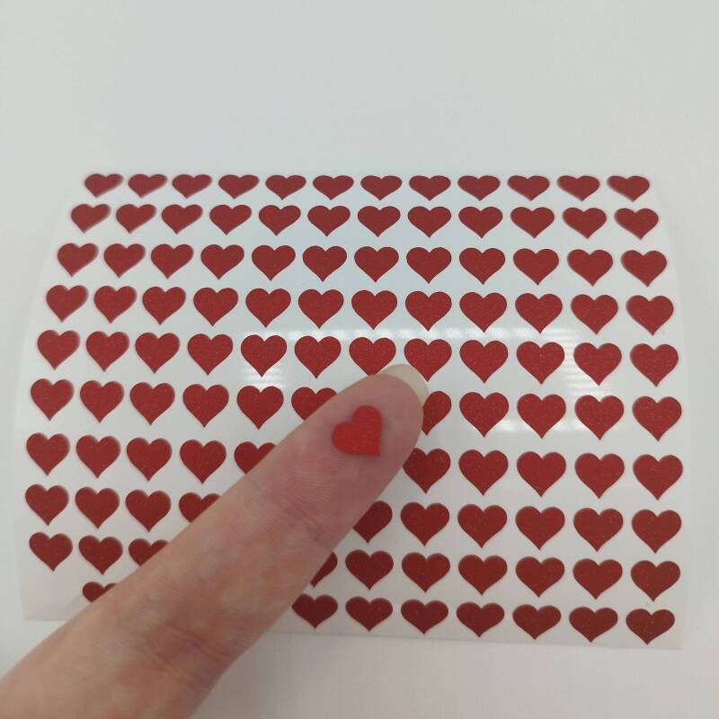 100 Heart Stickers - 1 - Pink