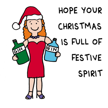 Festive Spirit 150mm Square Christmas Card from Holy Mackerel