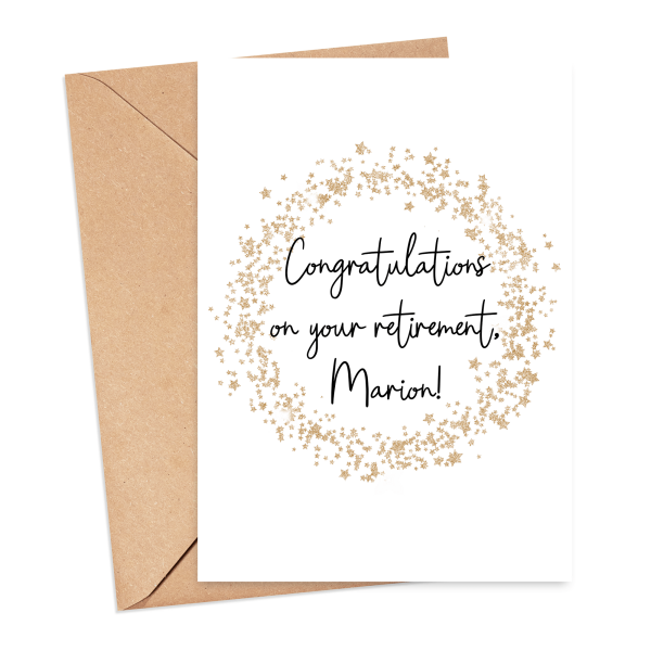 Retirement Card - Congratulations on Your Retirement Starry Wreath - Small (A6)