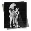 Roman couple - vintage black and white themed card - 12.6 x 17.7cm and blank inside - made in the UK