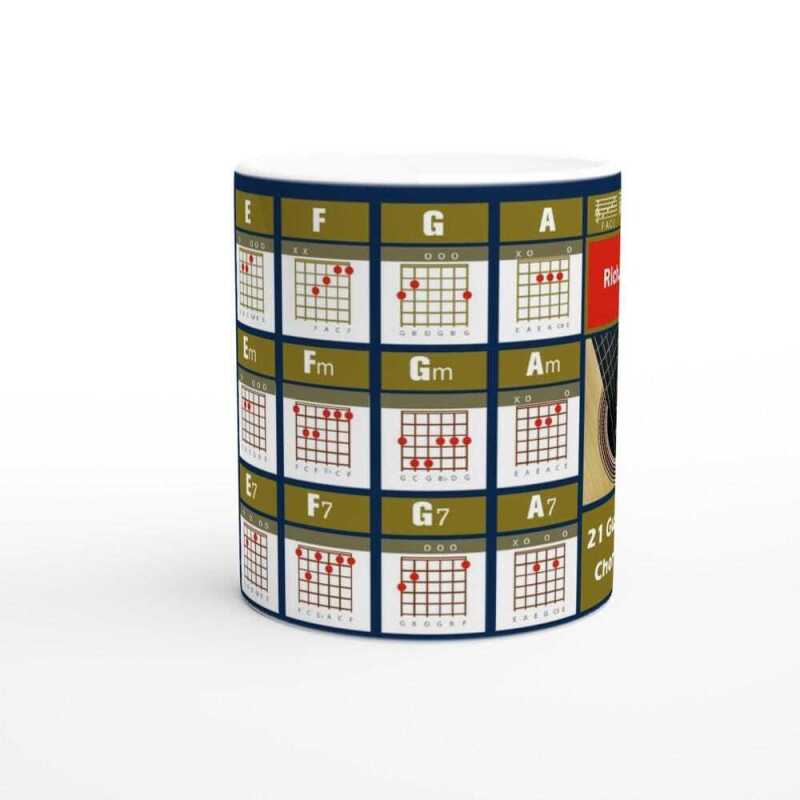 Custom 21 Guitar Chords Mug - Ceramic White