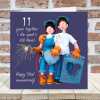 11th anniversary card (steel anniversary card) - designed by Erica Sturla - 15cm square and blank inside, made in the UK