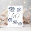 Feminine floral 40th greeting card -  designed by Eloise Hall - 15.7 x 11cm and blank inside, made in the UK