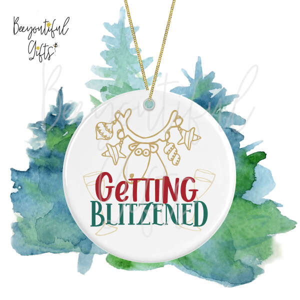 Ceramic Christmas Tree Decoration - Getting Blitzened