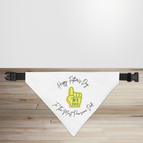 Happy Father's Day Foam Finger Design Dog/Puppy Bandana