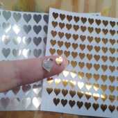 Gold, Silver or Holographic Heart Stickers 100 in a set 1cm and 8mm