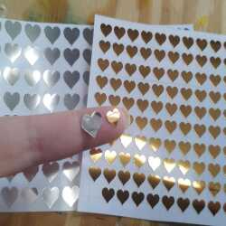 Gold, Silver or Holographic Heart Stickers 100 in a set 1cm and 8mm