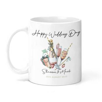 Happy Wedding Day Keep Sake Personalised Mug - Gift for the Happy Couple, Wedding gift, Personalised Mug for Wedding Day.