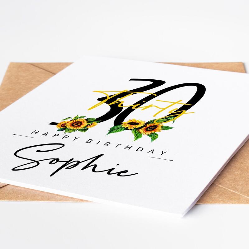 Personalised 30th Birthday Card For Daughter, Personalised Birthday Card For Her, 30th Birthday Card, 30th Birthday Gift For Sister, Friend - A6 - 4.1″ x 5.8″